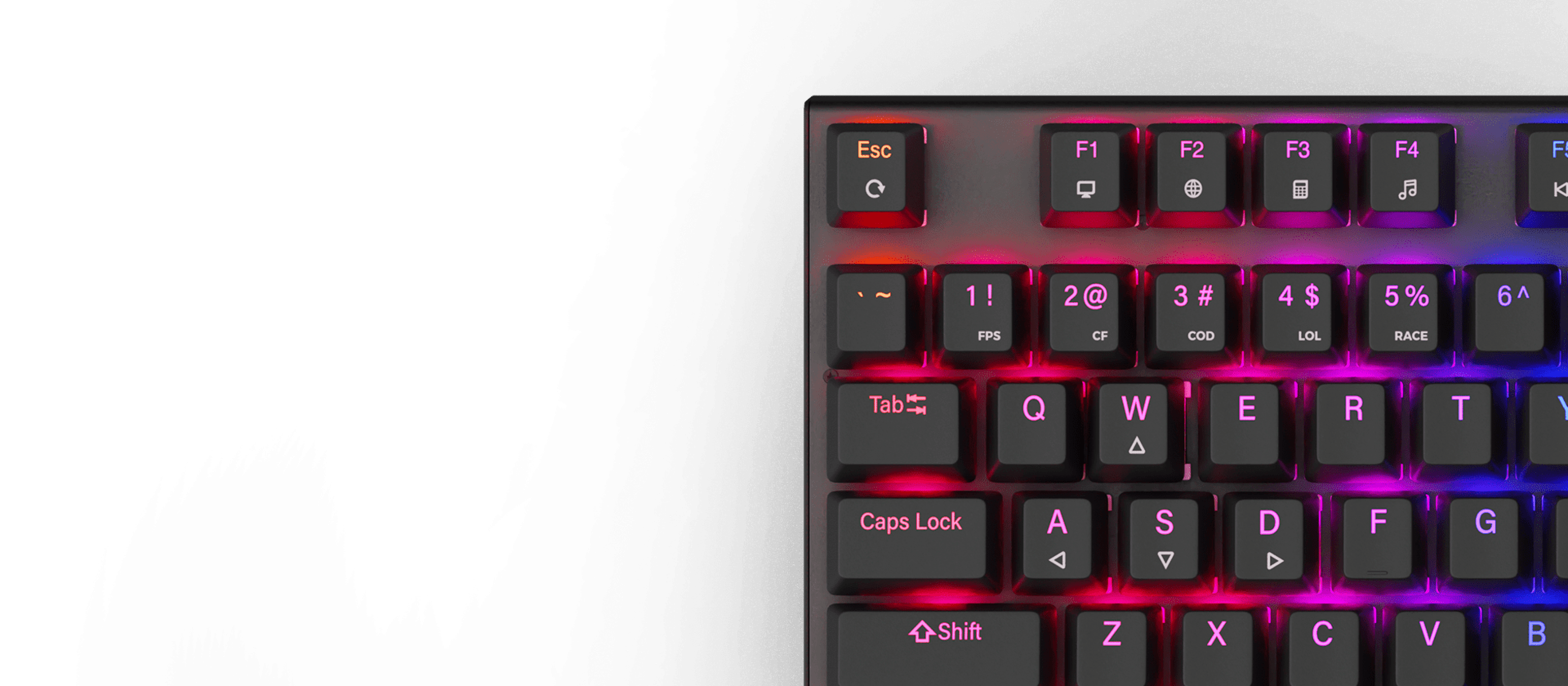 Клавиатура с RGB подсветка, механични безшумни превключватели, черни клавиши и дизайн TKL (без клавиши)