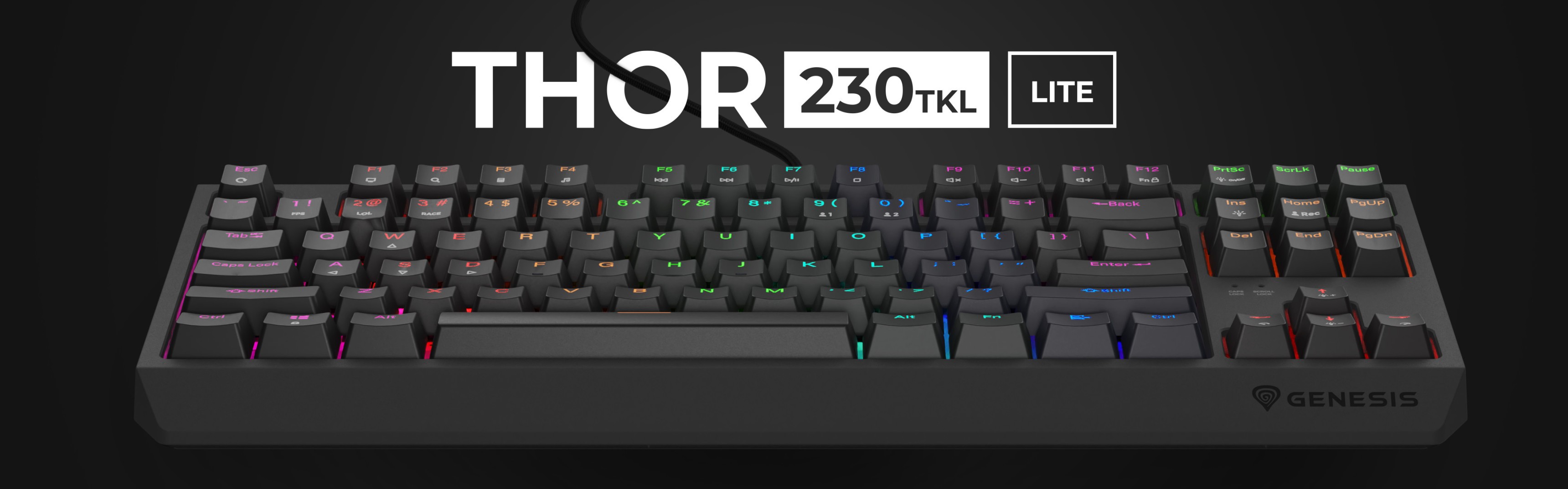 Компактна геймърска клавиатура с персонализирана RGB подсветка, механични превключватели Outemu Red и дизайн с възможност за гореща смяна